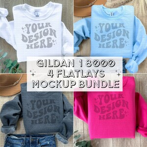 Gildan 18000 Mockup Bundle White Gildan Mock up Bundle Grey Gildan Sweatshirt Mockup Gildan 18000 Blue Gildan folded Sweatshirt Mock ups