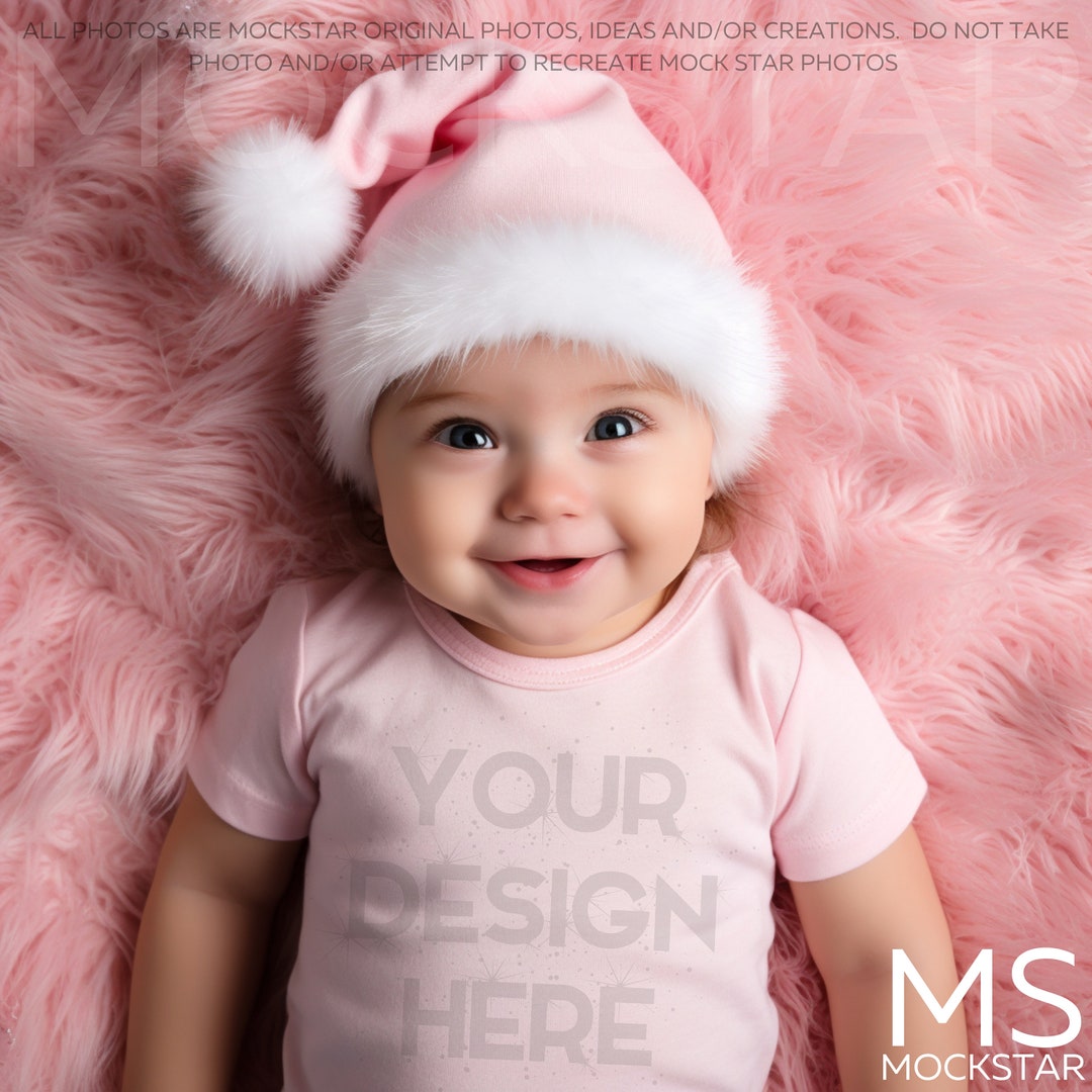RS Pink 4400 Pink Bodysuit Baby Bodysuit Mockup Pink Infant Tshirt Mock