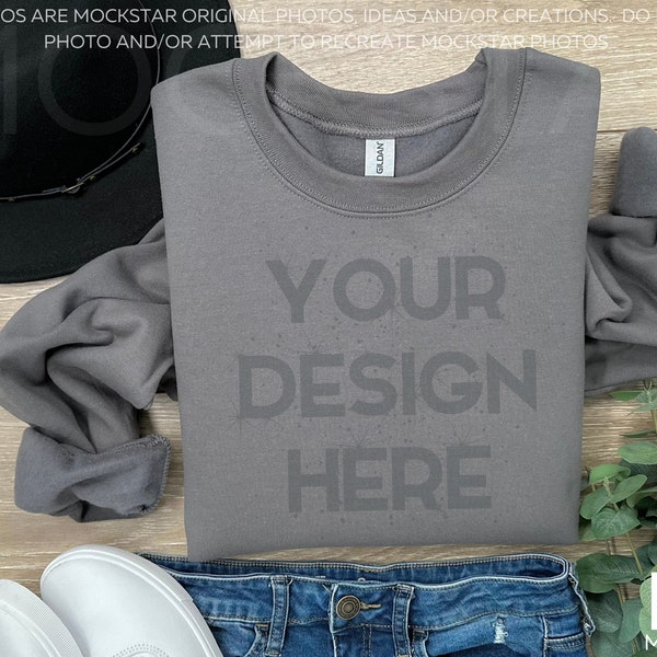 Gildan 18000 Charcoal Mockup Model Mockups Sweatshirt Gildan 18000 Mockup Bundle Charcoal Sweatshirt Mockup tshirt Gildan 18000 Mockup Gray