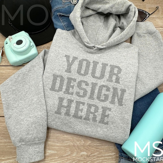 Gildan 18500 Sport Grey Mockup Sport Grey Hoodie Mockup Gildan Grey Hoodie Mock up Gray Hoodie Mockup Bundle Grey Gildan 18500 Mock ups