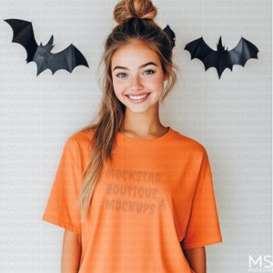 tshirt Mockup Orange 64000 Shirt Mockup tshirt Mockup Bundle Fall Mockup Halloween Mockup Print on Demand Shirt Mock upsSpooky Season Mockup