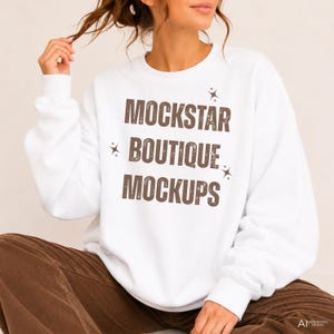 Gildan 18000 Mockup White Sweatshirt Mock ups Best Selling Color Chart Trending Digital Products Printify POD Etsy Top Sellers Fall Mockups