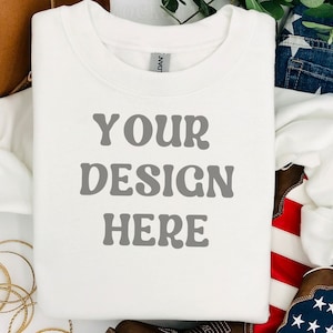 Gildan 18000 Sweatshirt Mockup Gildan 18000 Crewneck Mockup Bundle Mockup Sweatshirt Gildan 18000 Mockup White Gildan 18000 White Mockup