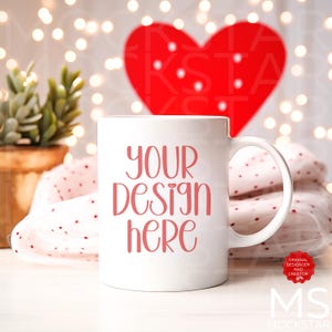 Mug Mockup White Coffee Mug Mockup Red Handle Coffee Cup Mockup Bundle Valentines Day Mug Mock up White 11oz Mug Mockups Sublimation Designs