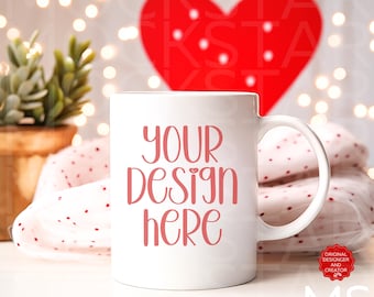 Mug Mockup White Coffee Mug Mockup Red Handle Coffee Cup Mockup Bundle Valentines Day Mug Mock up White 11oz Mug Mockups Sublimation Designs
