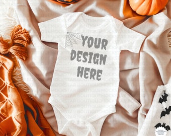 Infant Bodysuit Mockup Bundle White Baby Bodysuit Mockup Bodysuit Mockup Bundle Hallowen Mockup tshirt Mockup Shirt Mockup Print on Demand