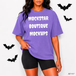 Comfort Colors 1717 Halloween Mockup Violet TShirt Purple Shirt Fall Mockups Trending Digital Products Print on Demand Etsy Top Sellers POD