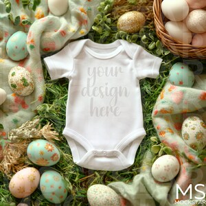 Infant Bodysuit Mock ups White Baby Bodysuit Mockup Bodysuit Easter Mockup Bundle Kids Short Sleeve Kids Mock up Bundle Kids Tshirt Mockup