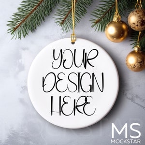 Christmas Mockup Blank White Round Ceramic Christmas Ornament Mockup Bundle Tree Ornament Mockup Christmas Mock ups Canva Mock up Bundle