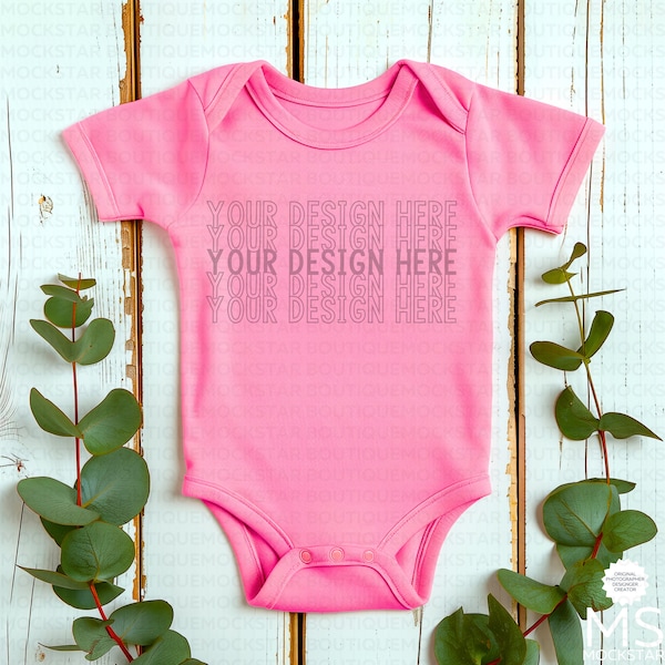 Infant Bodysuit Mockup Pink Baby Bodysuit Mockup Raspberry Pink Bodysuit Mockup Bundle tshirt Mockup Kids Shirt Mock up Bundle Kids Tshirt