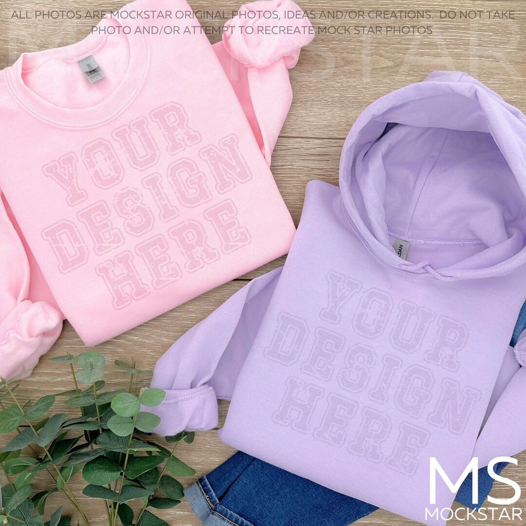 Gildan 18000 Pink Sweatshirt Mockup Pink Oversized Gildan Pink Mockup ...