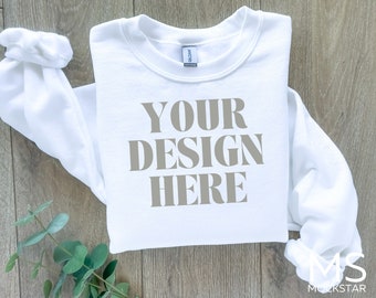 Gildan 18000 Mockup Sweatshirt Mockup Gildan White Sweatshirt Mockup Gildan Sweatshirt Mockup Gildan 18000 White Folded Sweatshirt Mock up