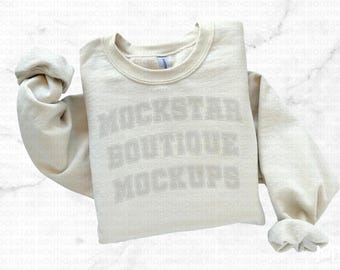 Gildan 18000 Mockup Gildan 18000 Sand Mockup Gildan Sand Sweatshirt Mockup Sand Gildan 18000 Mockup Bundle gildan 18000 sand mock ups and
