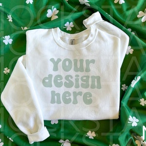 Gildan 18000 Mockup White Gildan 18000 Sweatshirt Mockup Bundle White tshirt Mockup St Patricks Day Mockup Gildan Mock ups Trendy Mock up