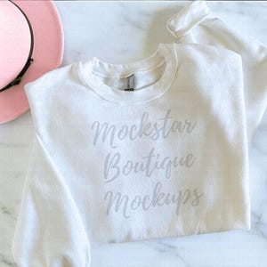 Gildan 18000 Mockup White Sweatshirt Mockup Bundle Trendy Print on Demand Crewneck Sweatshirt Mock up tshirt Mockup Boho White Shirt Mockup