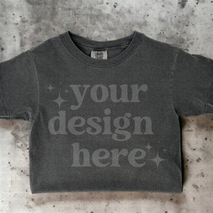 Comfort Colors Mockup Pepper Kids Comfort Colors C9018 Pepper Comfort Colors Shirt Mockup Grey tshirt Mockup Youth Shirt Mockups Flat Lay image 1