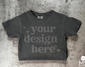 Comfort Colors Mockup Pepper Kids Comfort Colors C9018 Pepper Comfort Colors Shirt Mockup Grey tshirt Mockup Youth Shirt Mockups Flat Lay