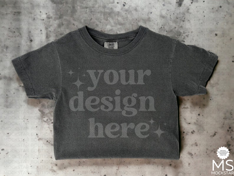 Comfort Colors Mockup Pepper Kids Comfort Colors C9018 Pepper Comfort Colors Shirt Mockup Grey tshirt Mockup Youth Shirt Mockups Flat Lay image 1