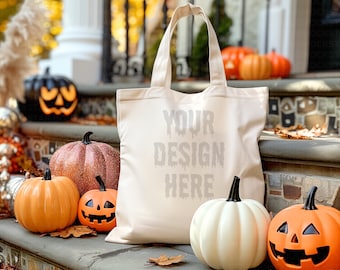 Halloween Mockup Tote Bag Mockup Bundle Natural Canvas Tote Bag Mock up Bundle Shopping Bag Mockup Tote Bag Mockups Fall Mockup Tote Mockups