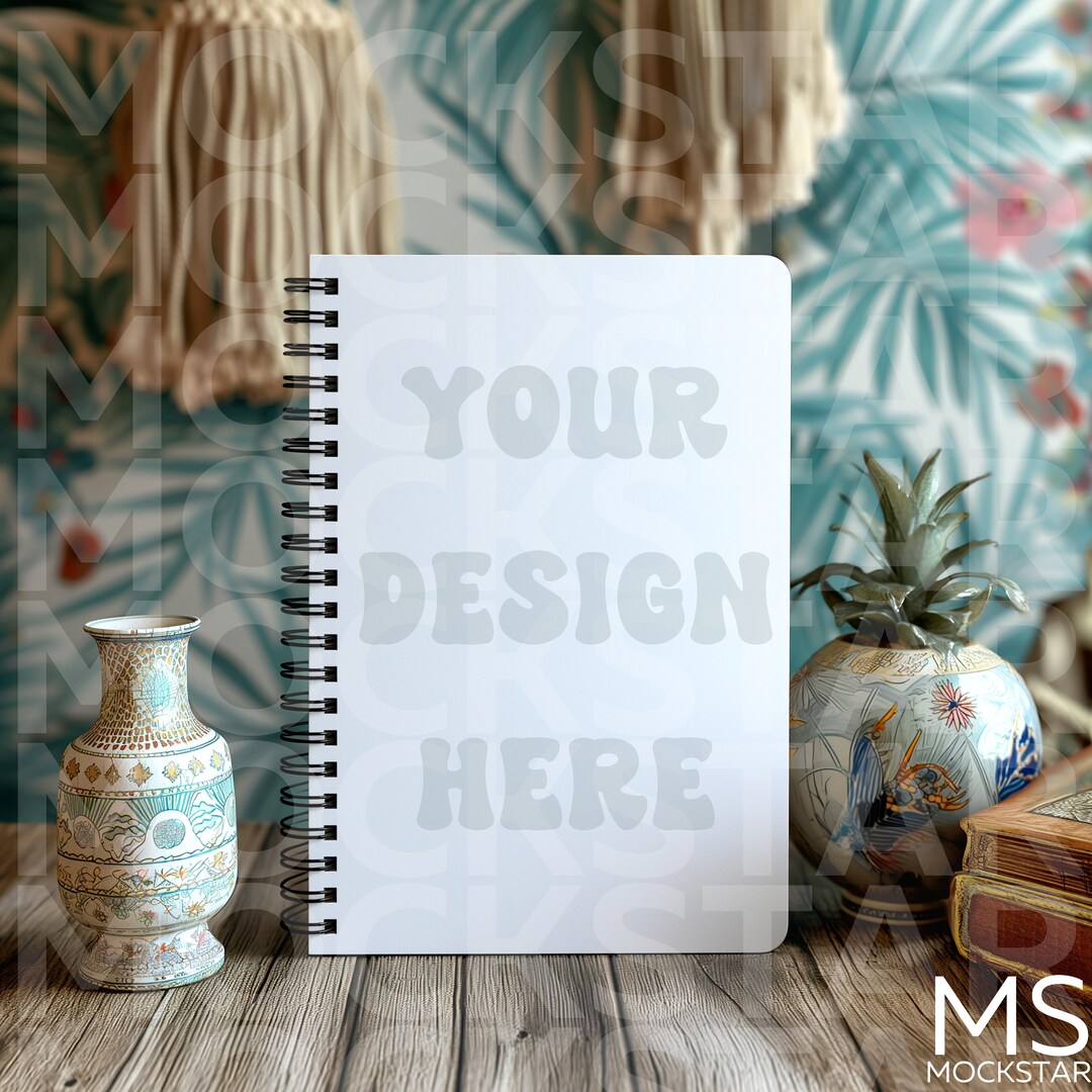 Spiral Notebook Mockup Blank Spiral Notebook Mockup Planner Mockup ...
