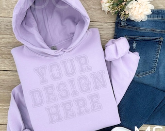 Gildan 18500 Mockup Orchid Sweater Mockup Gildan 18500 Orchid Hoodie Mockup Model Mockup Purple Gildan 18500 Hoodie Mock ups Orchid Mockups