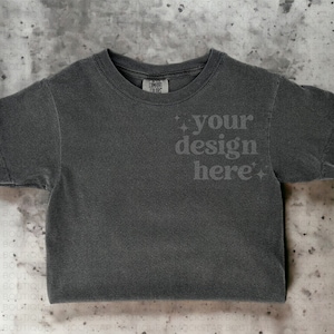 Comfort Colors Mockup Pepper Kids Comfort Colors C9018 Pepper Comfort Colors Shirt Mockup Grey tshirt Mockup Youth Shirt Mockups Flat Lay image 2