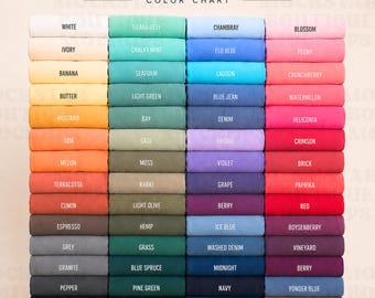 Comfort Colors 1717 Color Chart Mockup 56 Colors T Shirt Color Guide POD Mockup Minimalist Shirt Listing Photo for Etsy Printify Apparel