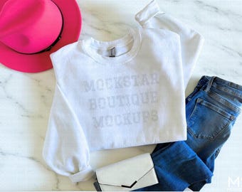 Gildan 18000 Mockup White Gildan Sweatshirt Mockup Bundle Mockups Gildan Mockups Sweater Mock up Mockstar Boutique Mockups Crewneck Mock up