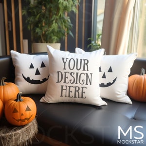 Pillow Mockup White Cushion Mockup Halloween Mockup Home Interior Mockup Bundle Styled Photography Fall MockUp JPG Digital Download Mock ups