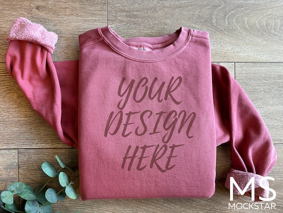 Comfort Color Mockup Crimson Sweatshirt Comfort Color 1566 Red Mockup Sweatshirt Mockup Comfort Color 1566 Mockup Bundle Mockup tshirt Red