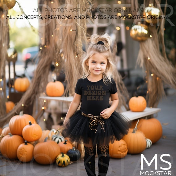 Kids Bella Canvas 3001 Black Kids Shirt Mockup Bundle Girls T-Shirt Mock up Halloween Mockup Toddler Tshirt Mock Ups Tshirt Fall Mockup