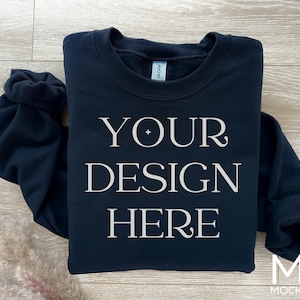 Gildan 18000 Black Mockup Model Mockups Sweatshirt Gildan 18000 mockup bundle black sweatshirt mock up tshirt gildan 18000 mockup black mock