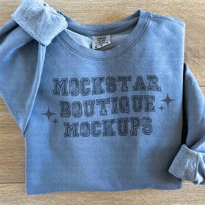 Comfort Colors 1466 Blue Jean Comfort Colors Mock up Blue Jean Comfort Colors Sweatshirt Mockup Bundle Print on Demand Comfort Colors tshirt