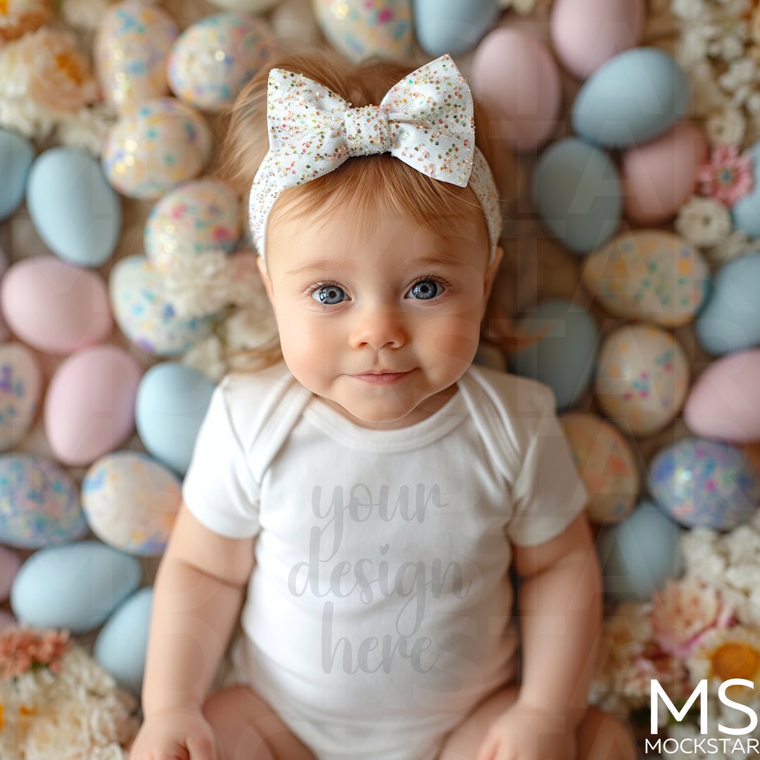Infant Bodysuit Mock Ups White Baby Bodysuit Mockup Bodysuit Easter