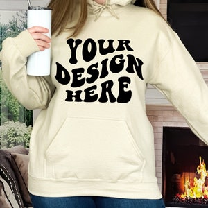 Gildan 18500 Mockup Sand Hoodie Gildan 18500 Sand Crewneck Mockup Bundle Mockup Sweatshirt Words on Back Gildan 18500 Mockup Sand Gildan