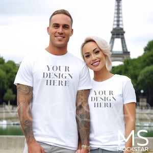 Bella Canvas 3001 Mockup White Bella Canvas Mockup Family White Tshirt Mockup Couples Mockup Matching Tshirt Mockup Bundle White JPG Digital