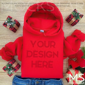 Gildan 18500 Mockup Red Gildan 18500 Sweatshirt Mockup Bundle Hoodie Mockup Christmas Mockup Crewneck tshirt Mockup Shirt Mockup Mock ups