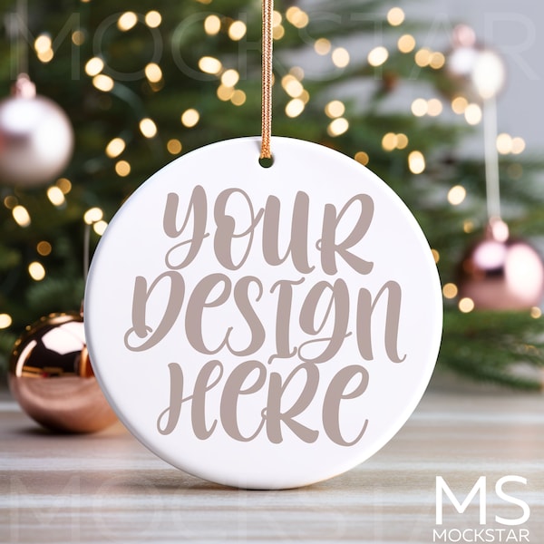 Christmas Mockup Blank White Round Ceramic Christmas Ornament Mockup Bundle Tree Ornament Mockup Christmas Mock ups Canva Mock up Bundle