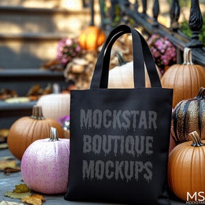 Halloween Mockup Tote Bag Mockup Bundle Black Canvas Tote Bag Mock up Bundle Shopping Bag Mockup Tote Bag Mockups Fall Mockup Tote Mockups