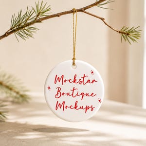 Ornament Mockup Ceramic Round Ornaments Christmas Mock ups Best Selling Items Trending Digital Products Print on Demand POD Etsy Top Seller
