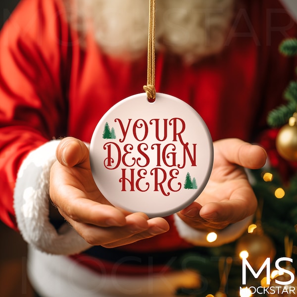 Christmas Mockup Blank White Round Ceramic Christmas Ornament Mockup Bundle Tree Ornament Mockup Christmas Mock ups Canva Mock up Bundle