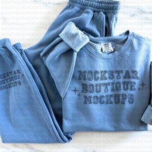 Comfort Colors Mockup 1466 Blue Jean Sweatshirt Mockup Blue Jean Comfort Colors Sweatpants 1469 Mockup Bundle Comfort Colors Shirt Mockups