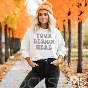 Gildan 18000 Mockup White Mockup Gildan 18000 White Crewneck Mockup Model Mockup Gildan 18000 Mockup White Sweater mockup White Mockup Shirt