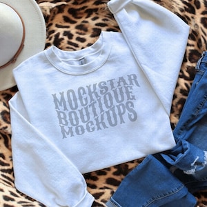 Gildan 18000 Mockup White Gildan 18000 Trendy Crewneck Sweatshirt Mockup Bundle G180 Mockups Minimalist Mockup Western Mockup Mock up Fall