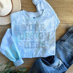 Colortone 2000 Lagoon Mockup Tie Dye Lagoon Colortone 2000 Mockup Bundle Sweatshirt Mockup Tie-Dye Sweatshirt Mockups Tye Dye Shirt Mockups