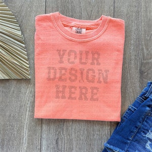 Comfort Colors Melon C9018 Orange Comfort Colors Shirt Mockup Bundle Pink tshirt Mockup Comfort Colors CC9018 Kids Shirt Mockup Kids Mockups