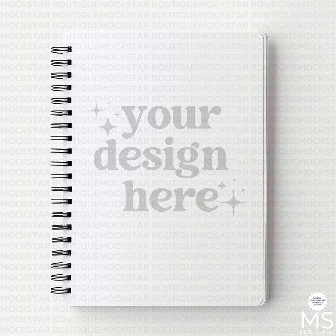 Spiral Notebook Mockup Blank Spiral Notebook Mockup Bundle Planner ...