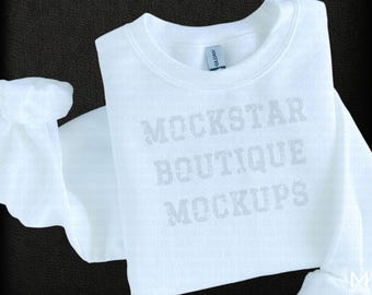 Gildan 18000 Mockup White Gildan Sweatshirt Mockup Bundle Mockups Sweatshirt Gildan Mockup Sweater Mock up Mockstar Boutique Mockups Mock up
