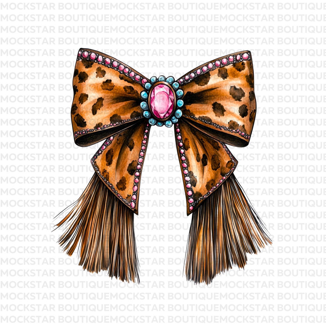 Western PNG Coquette Cowgirl Leopard Bow PNG Designs Digital Download ...