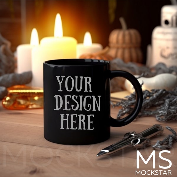 Mug MockUps Black Coffee Cup Mock up Bundle Mock Up Stock Photo Coffee Cup Mockup Halloween Mockup JPG Digital Download Coffee Mug Mock Ups